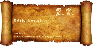 Ráth Katalin névjegykártya